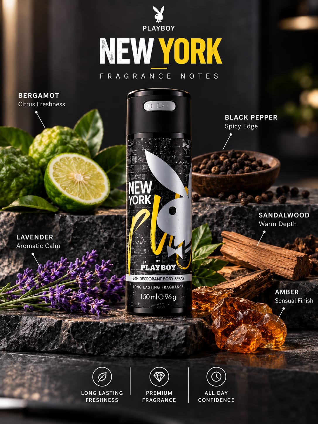 Playboy New York Deodorant Body Spray 150ml