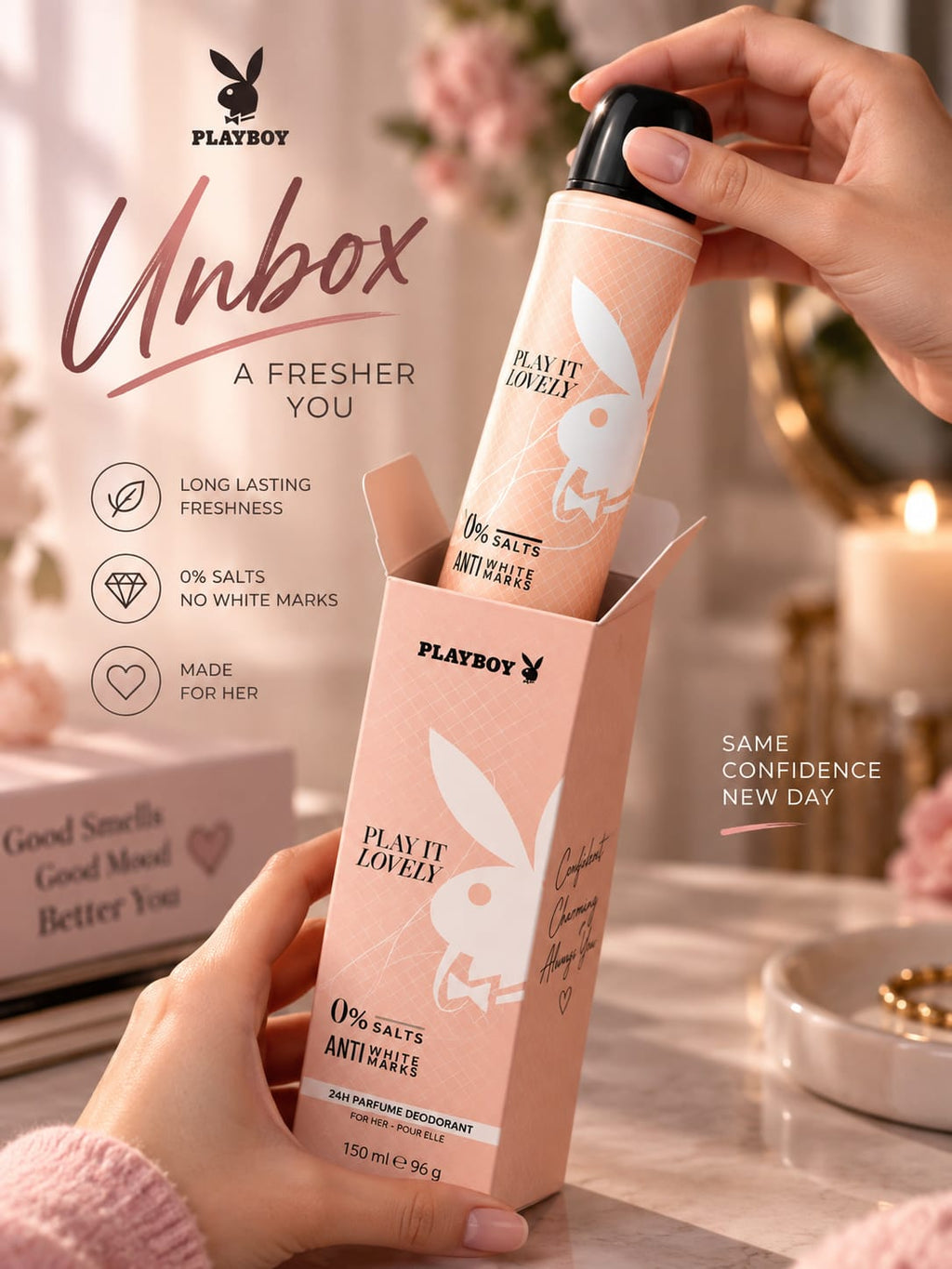 Playboy Play It Lovely 24H Perfume Deodorant for Women 150 ml