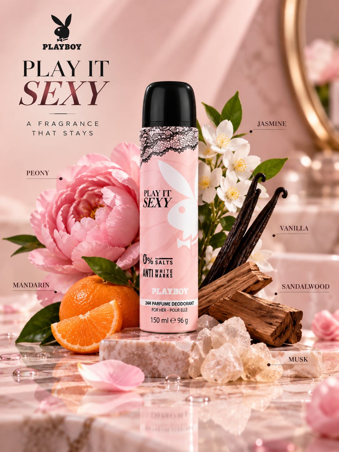 Playboy Play It Sexy 24H Perfume Deodorant for Her – 150 ml