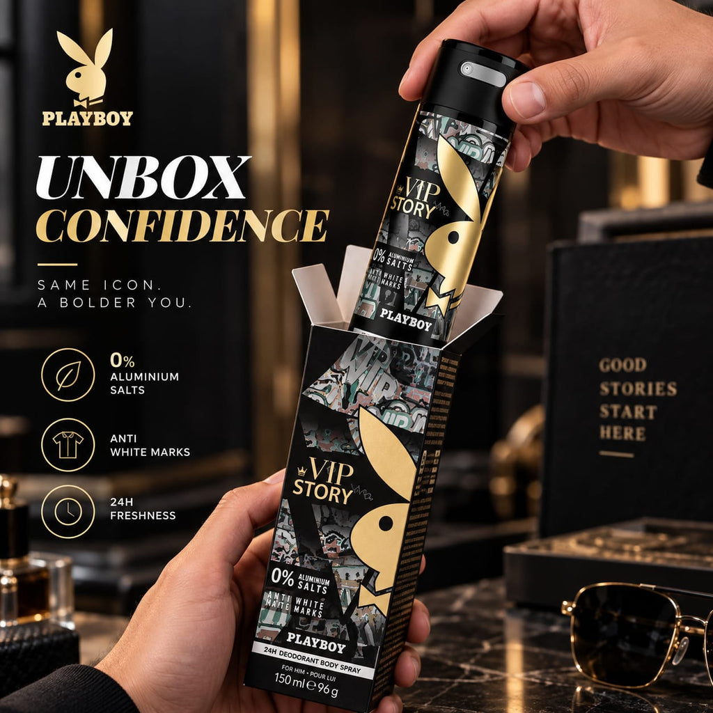Playboy VIP Story Deodorant Body Spray for Men 150 ml