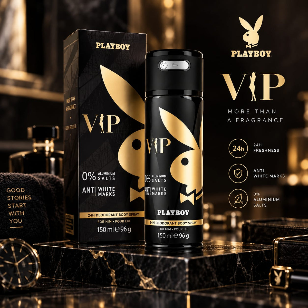 Playboy VIP Deodorant Body Spray for Him – 150 ml
