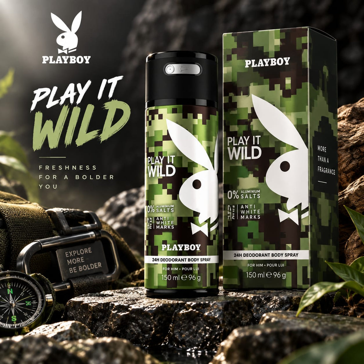 Playboy Play It Wild 24H Deodorant Body Spray for Him 150ml