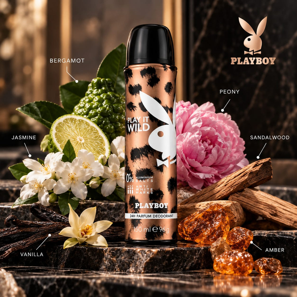 Playboy Play It Wild 24H Parfum Deodorant Spray 150ml