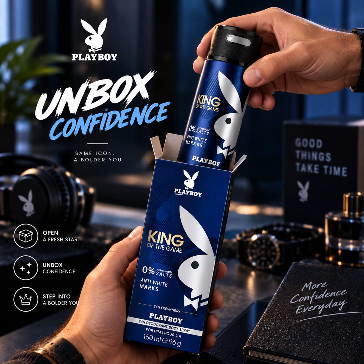 Playboy King of the Game Deodorant Body Spray for Men 150ml