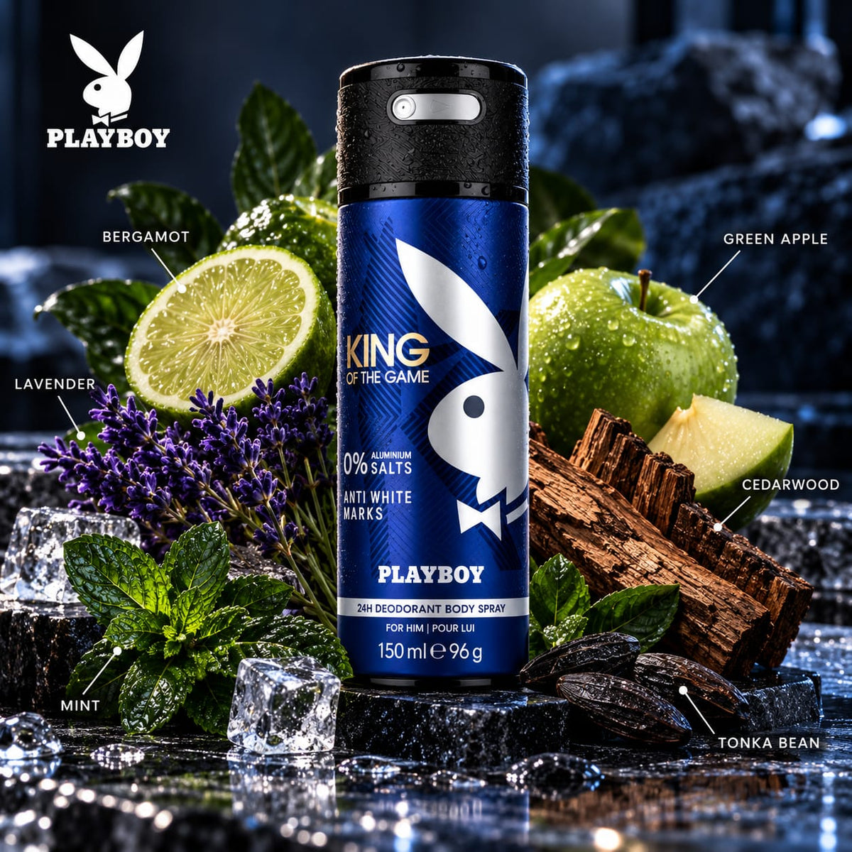 Playboy King of the Game Deodorant Body Spray for Men 150ml