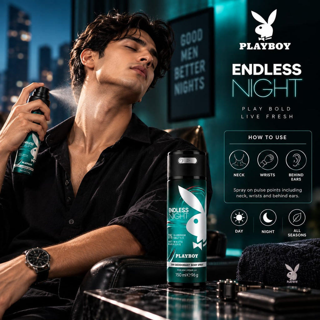 Playboy Endless Night Deodorant Body Spray for Him – 150ml