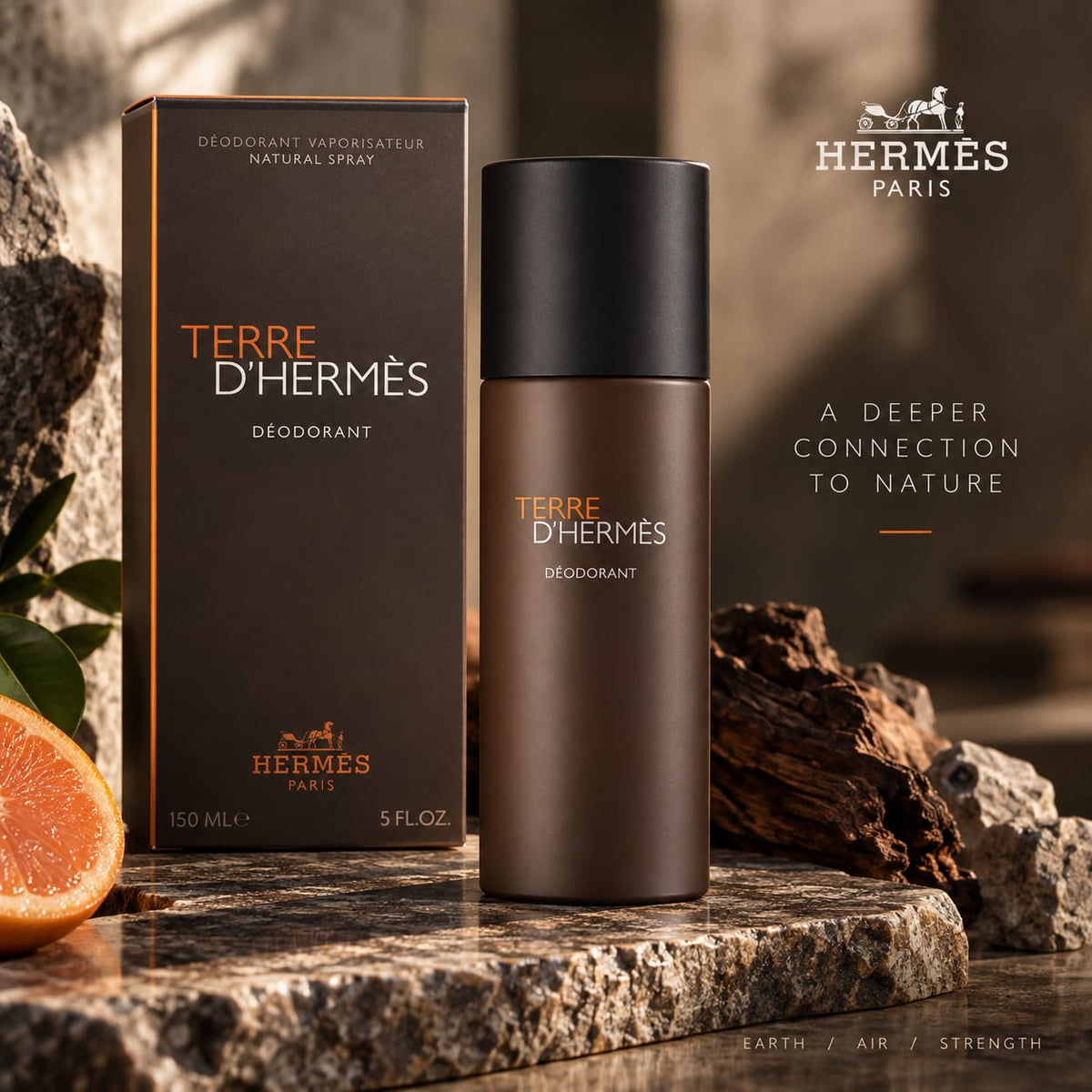 Terre d’Hermès Deodorant Spray 150ml – Fragranced Deodorant for Men