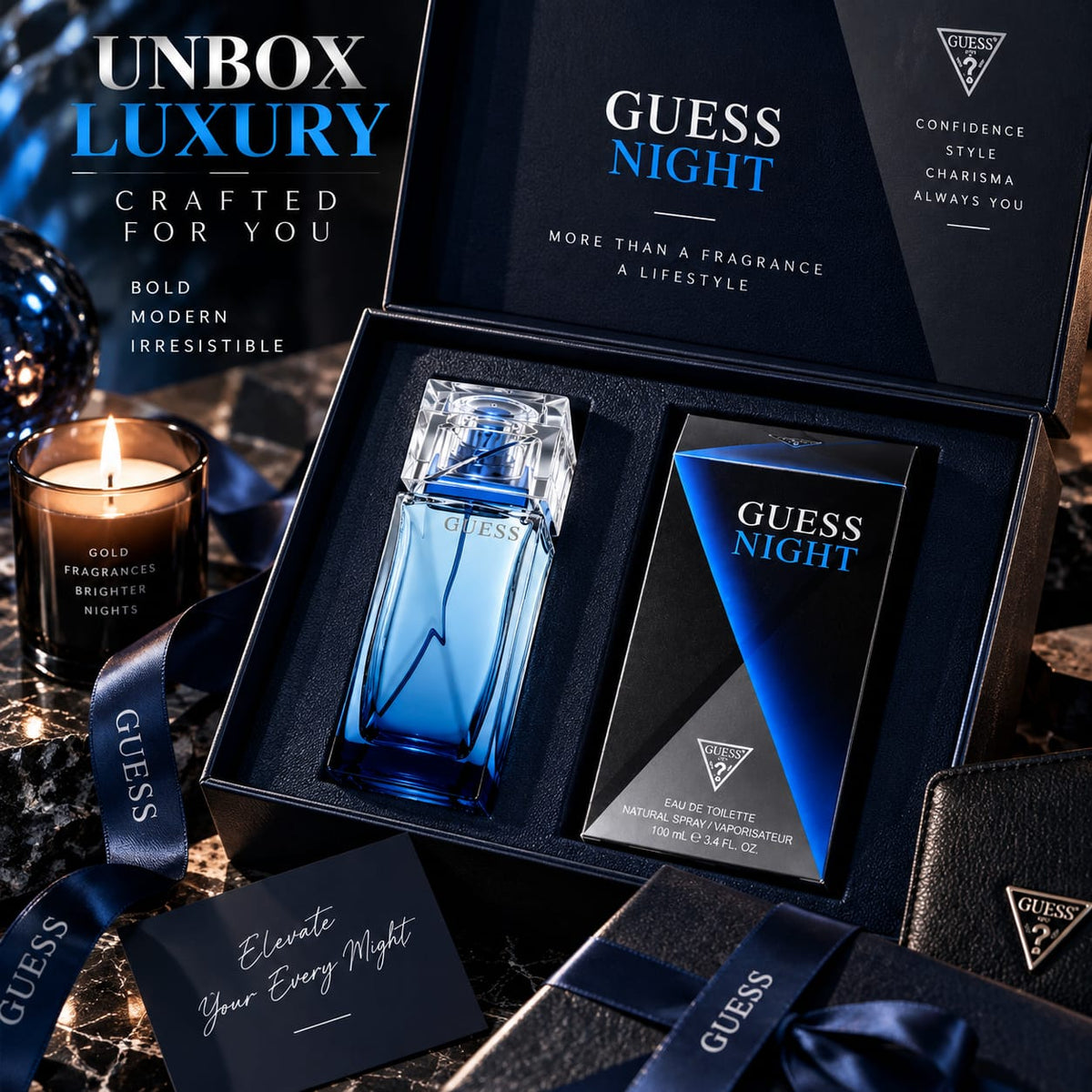 GUESS Night Eau de Toilette for Men 100ml – Natural Spray