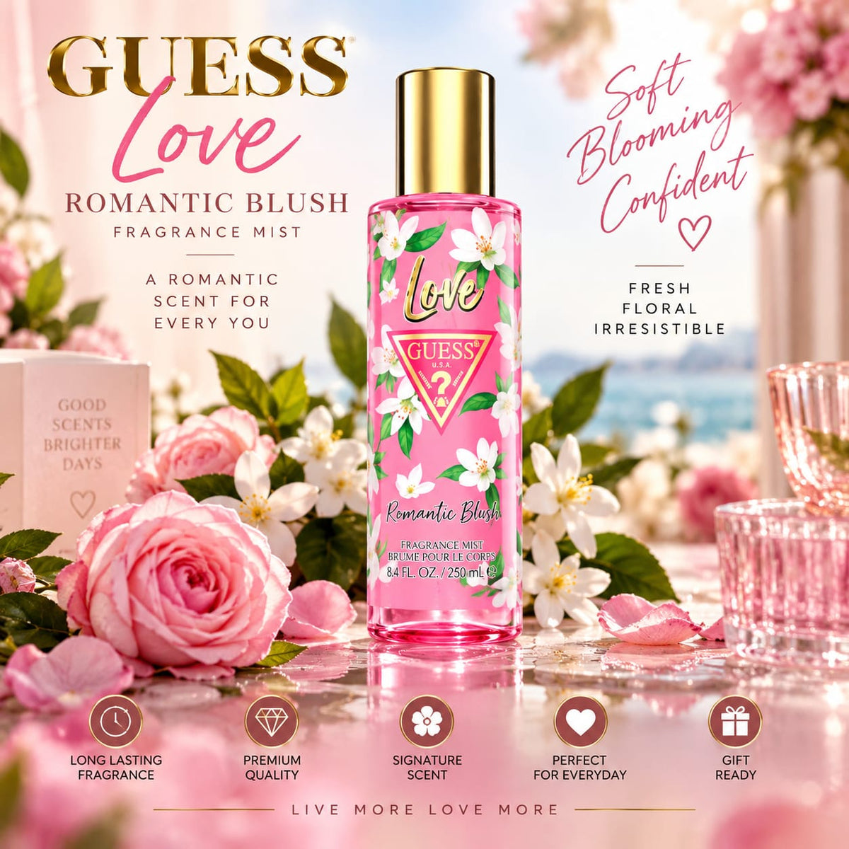 GUESS Love Romantic Blush Fragrance Mist 250 mL | Floral Scent