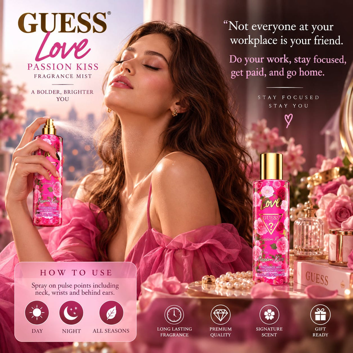 GUESS Love Passion Kiss Fragrance Mist 250ml