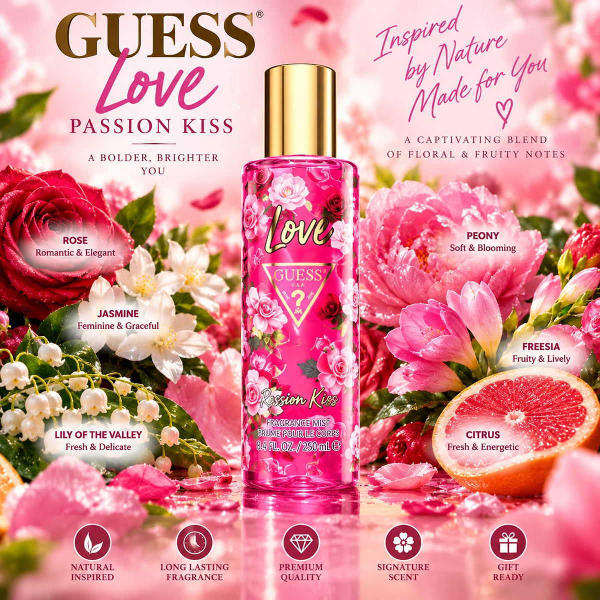 GUESS Love Passion Kiss Fragrance Mist 250ml