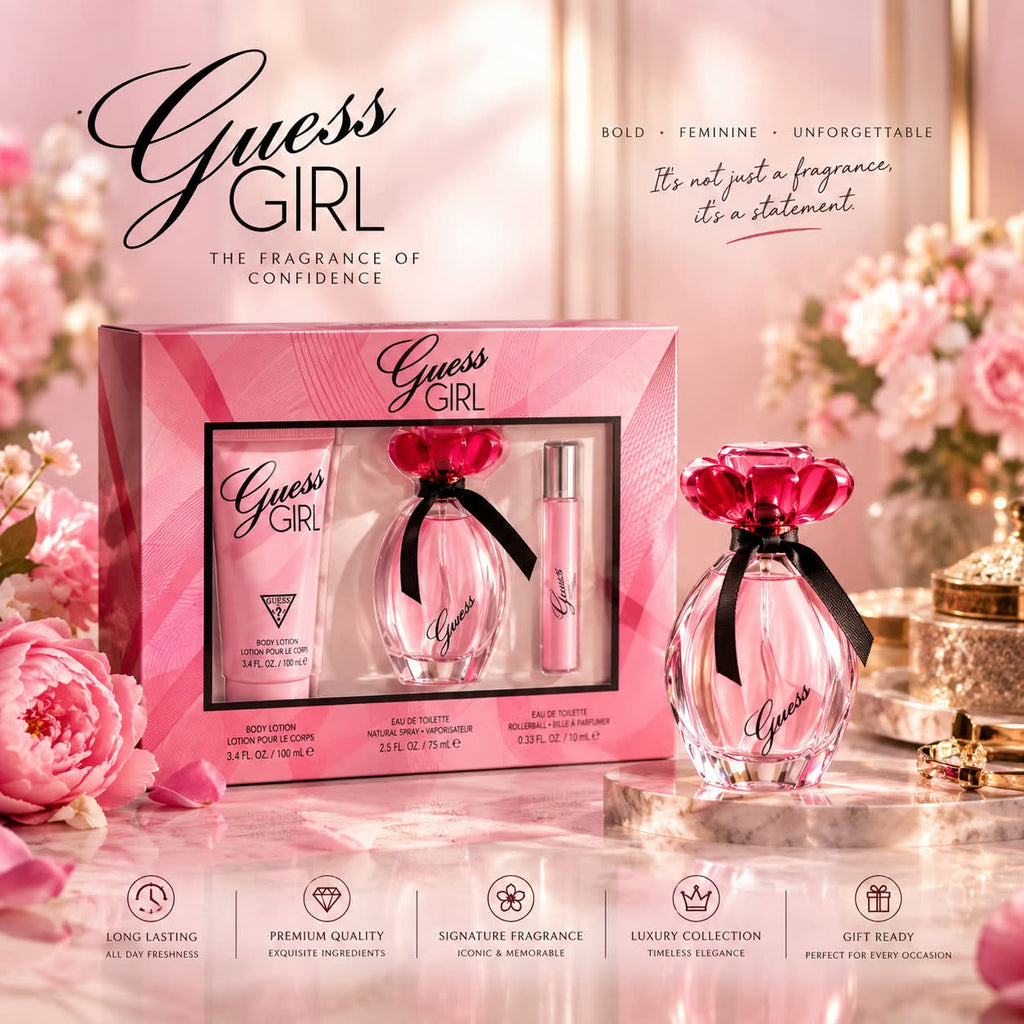 Guess Girl Perfume Gift Set for Women – EDT 100ml + TS 15ml + Body Lotion 200ml