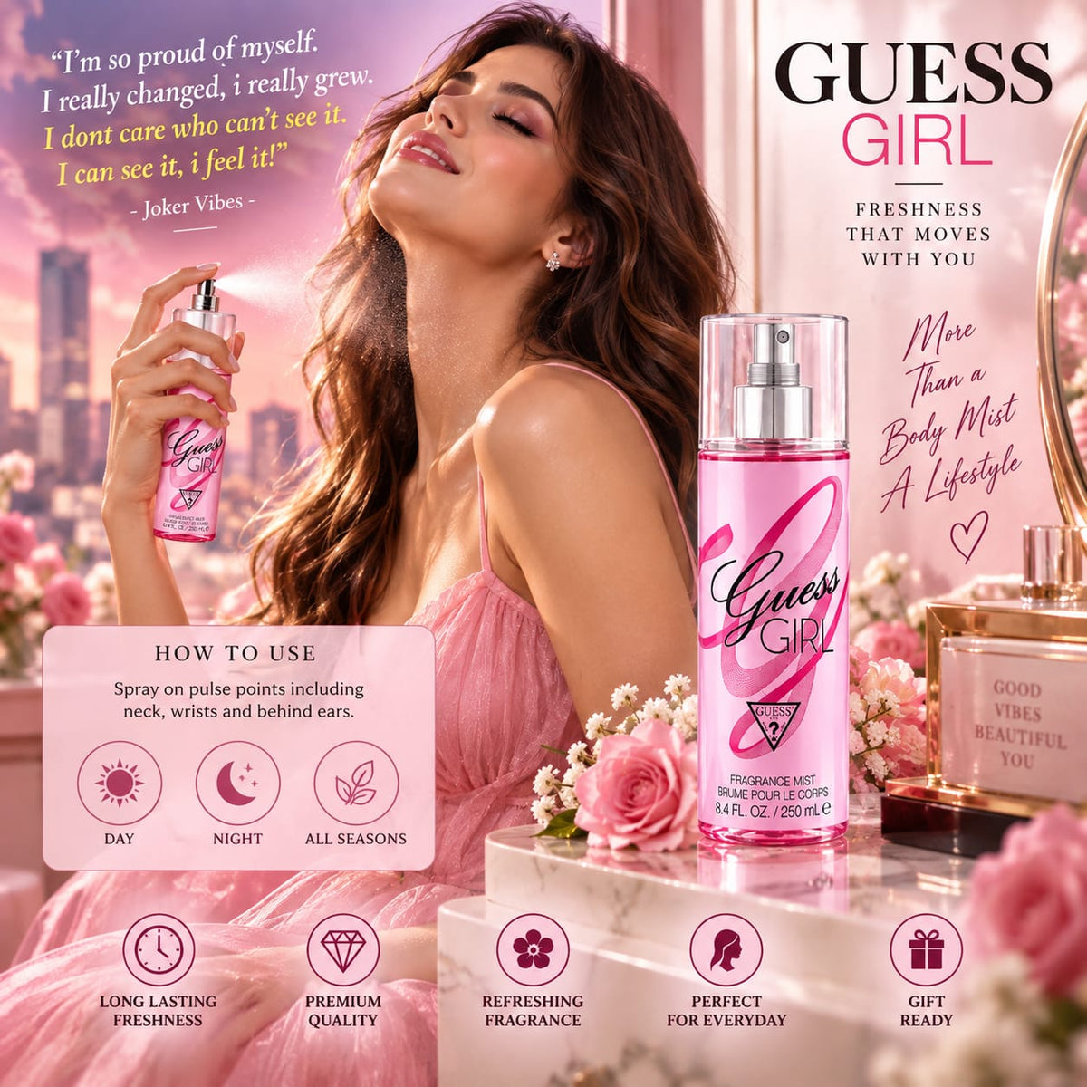 Guess Girl Fragrance Mist for Women – 250 ml Body Mist