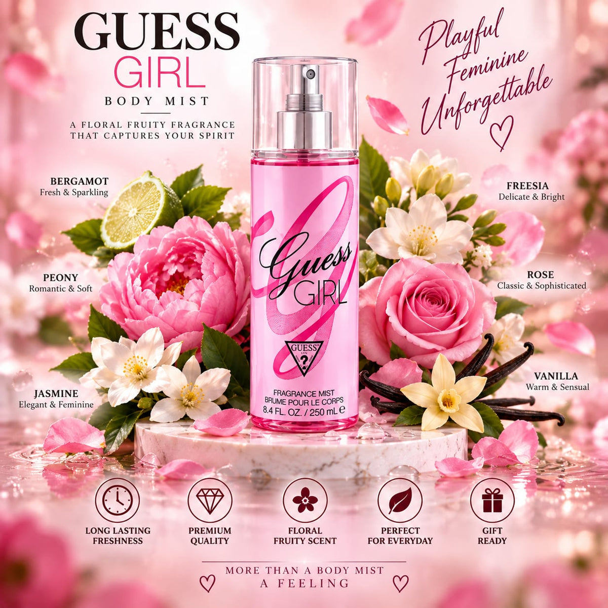Guess Girl Fragrance Mist for Women – 250 ml Body Mist