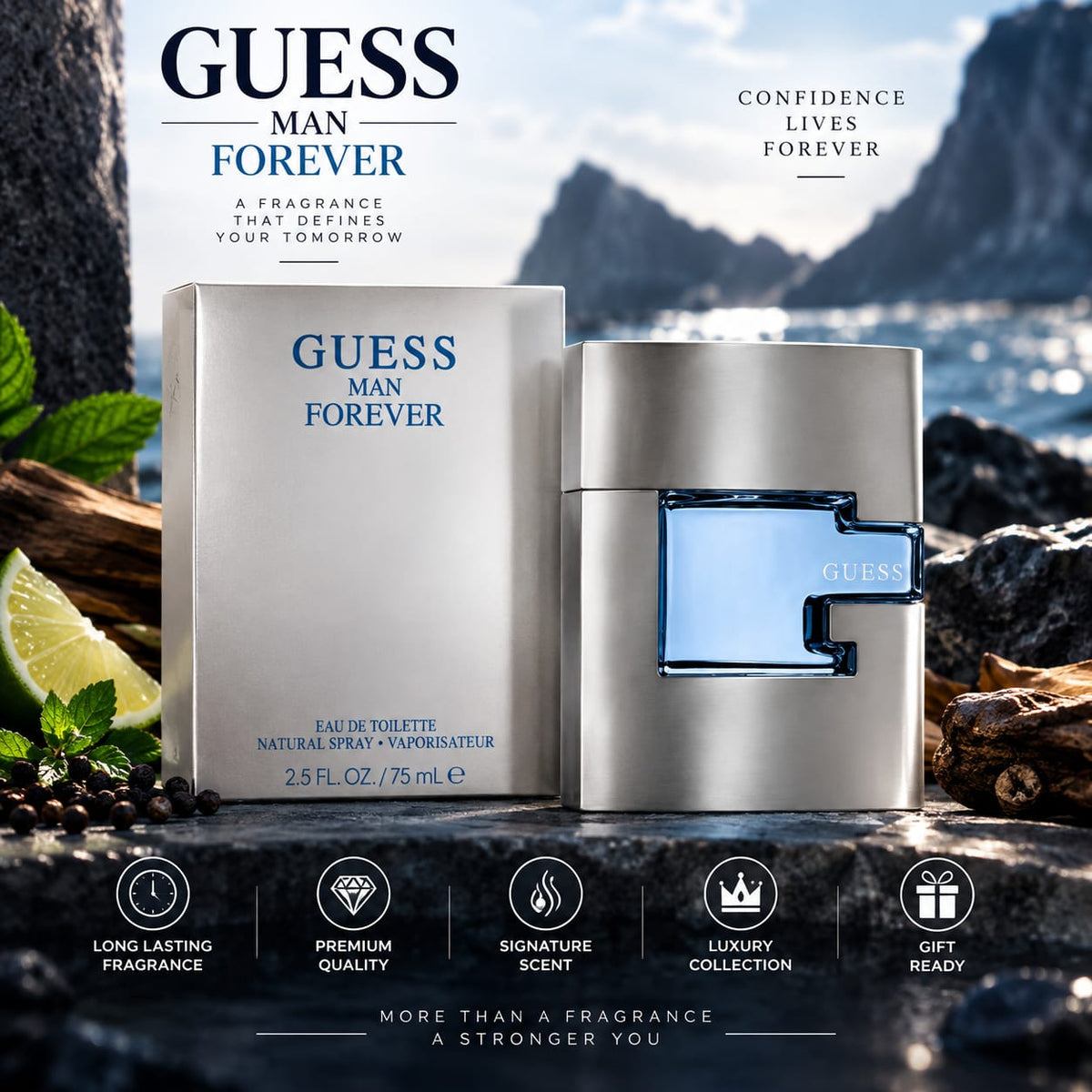 GUESS Man Forever Eau de Toilette for Men 75ml