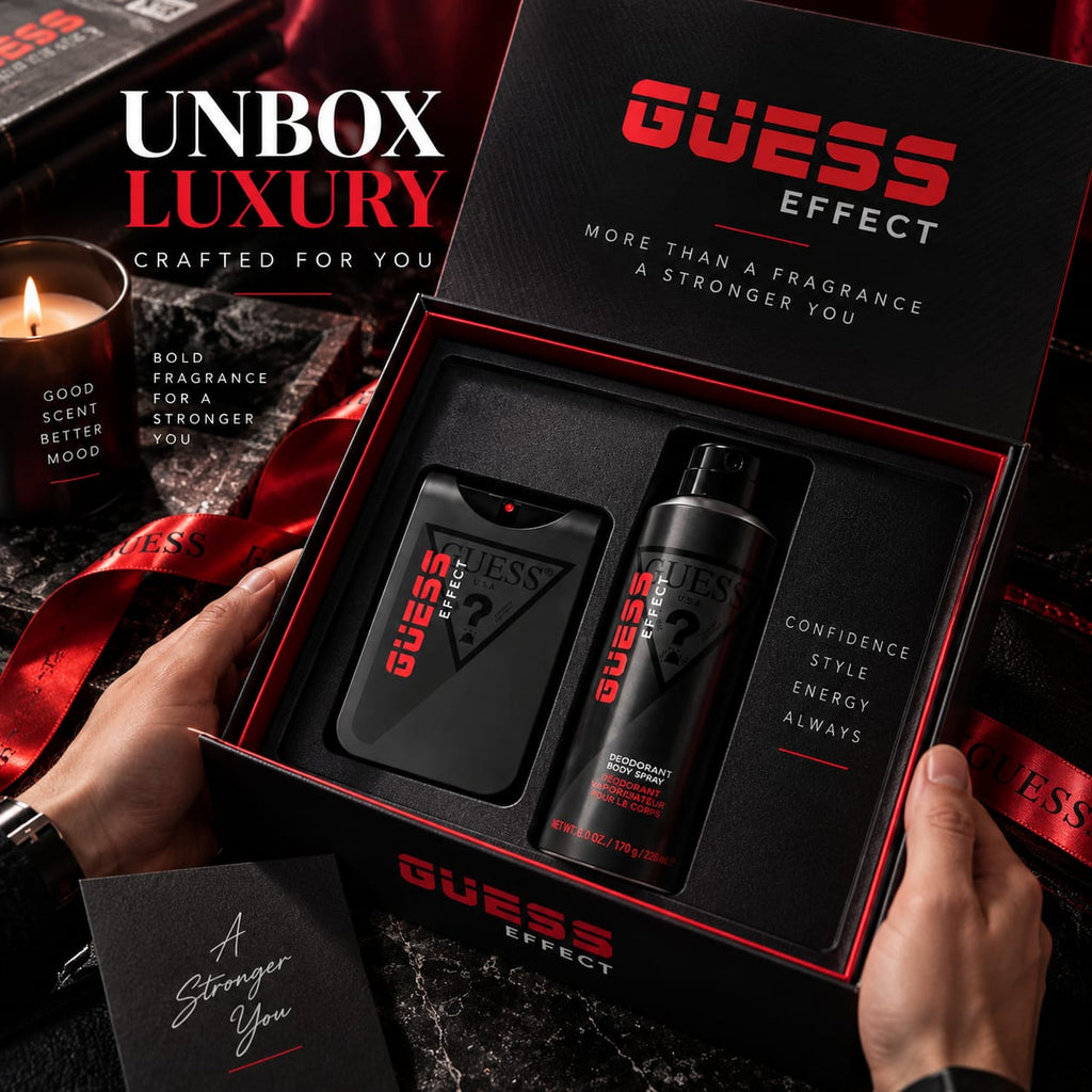 GUESS Effect Eau de Toilette Gift Set for Men – 100ml EDT + 170g Deodorant
