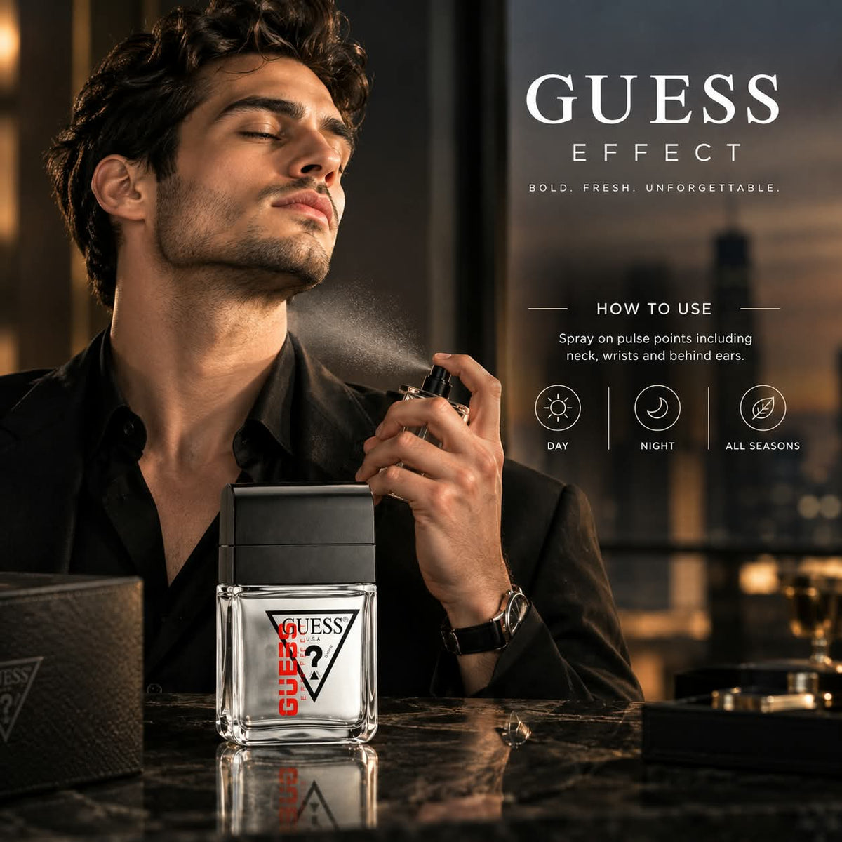 GUESS Effect Perfume – Citrus Aromatic Woody Fragrance 100ml