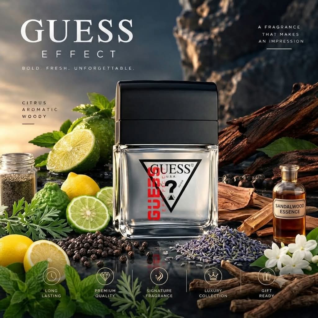 GUESS Effect Perfume – Citrus Aromatic Woody Fragrance 100ml
