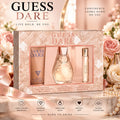 GUESS Dare Women’s Eau de Toilette Gift Set – 100ml EDT + 15ml Travel Spray + 200ml Body Lotion
