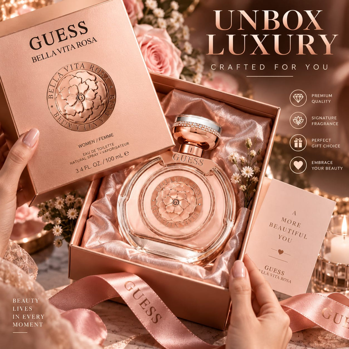 GUESS Bella Vita Rosa Eau de Toilette for Women – 100 ml