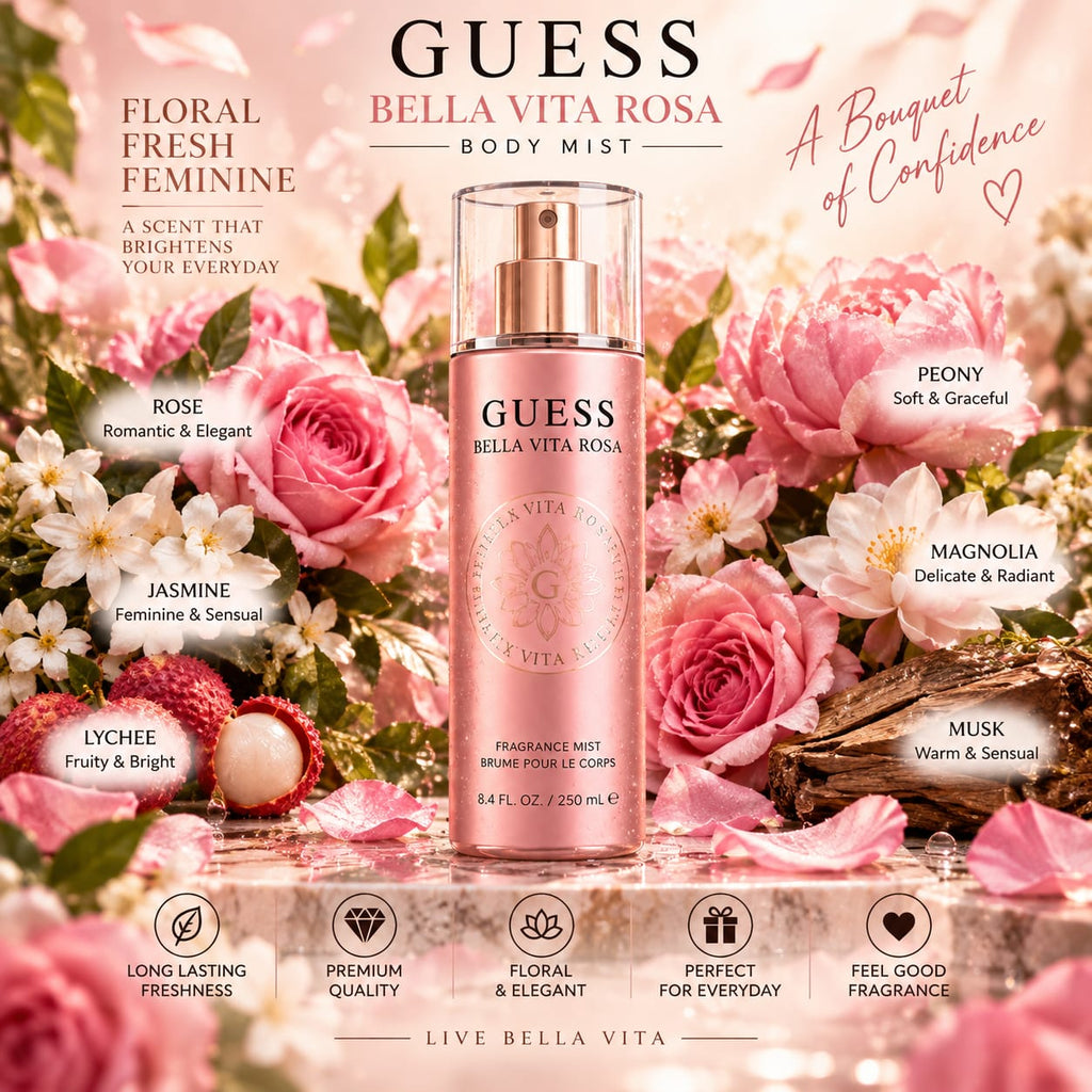 GUESS Bella Vita Rosa Body Mist for Women – 250ml