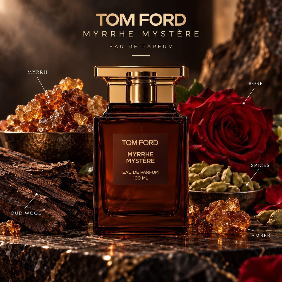 Tom Ford Myrrhe Mystère Eau de Parfum 100ml – Unisex Woody Fragrance