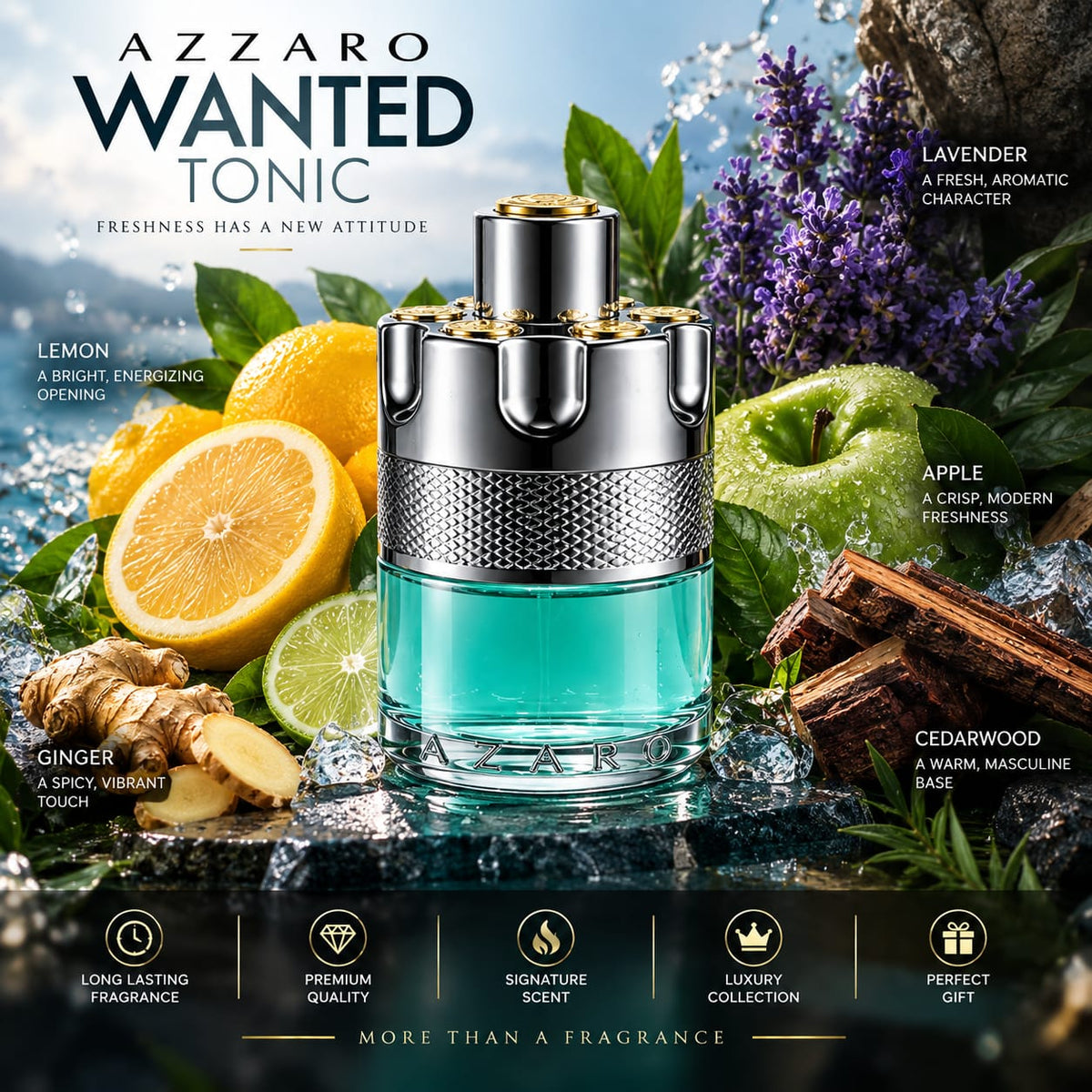 Azzaro Wanted Tonic Eau de Toilette for Men – 100ml