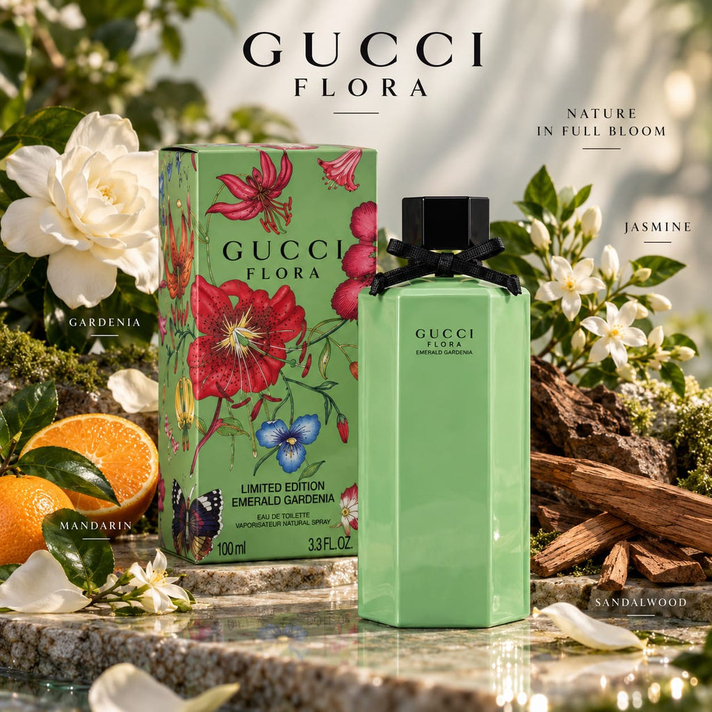 Gucci Flora Emerald Gardenia Limited Edition Eau de Toilette 3.3 FL OZ 100ml