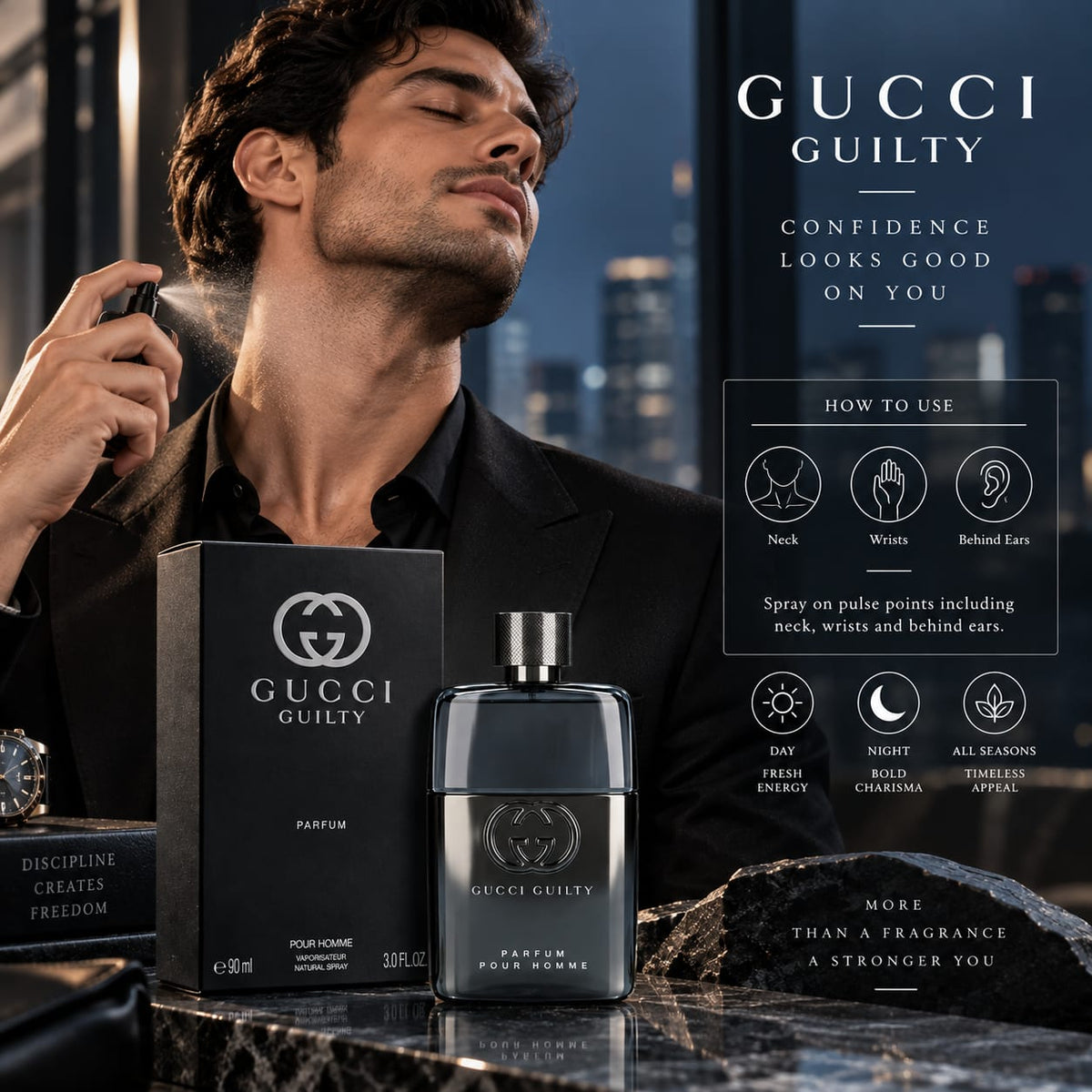 Gucci Guilty Pour Homme Parfum 90ml for Men