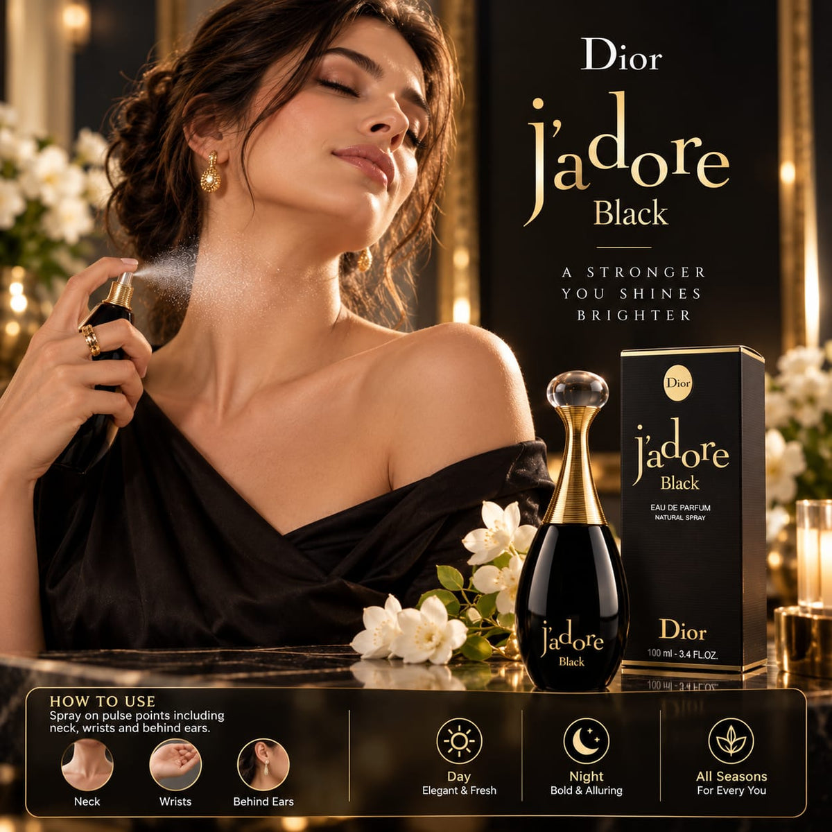 Dior J’adore Black Eau de Parfum 100ml – Women’s Fragrance