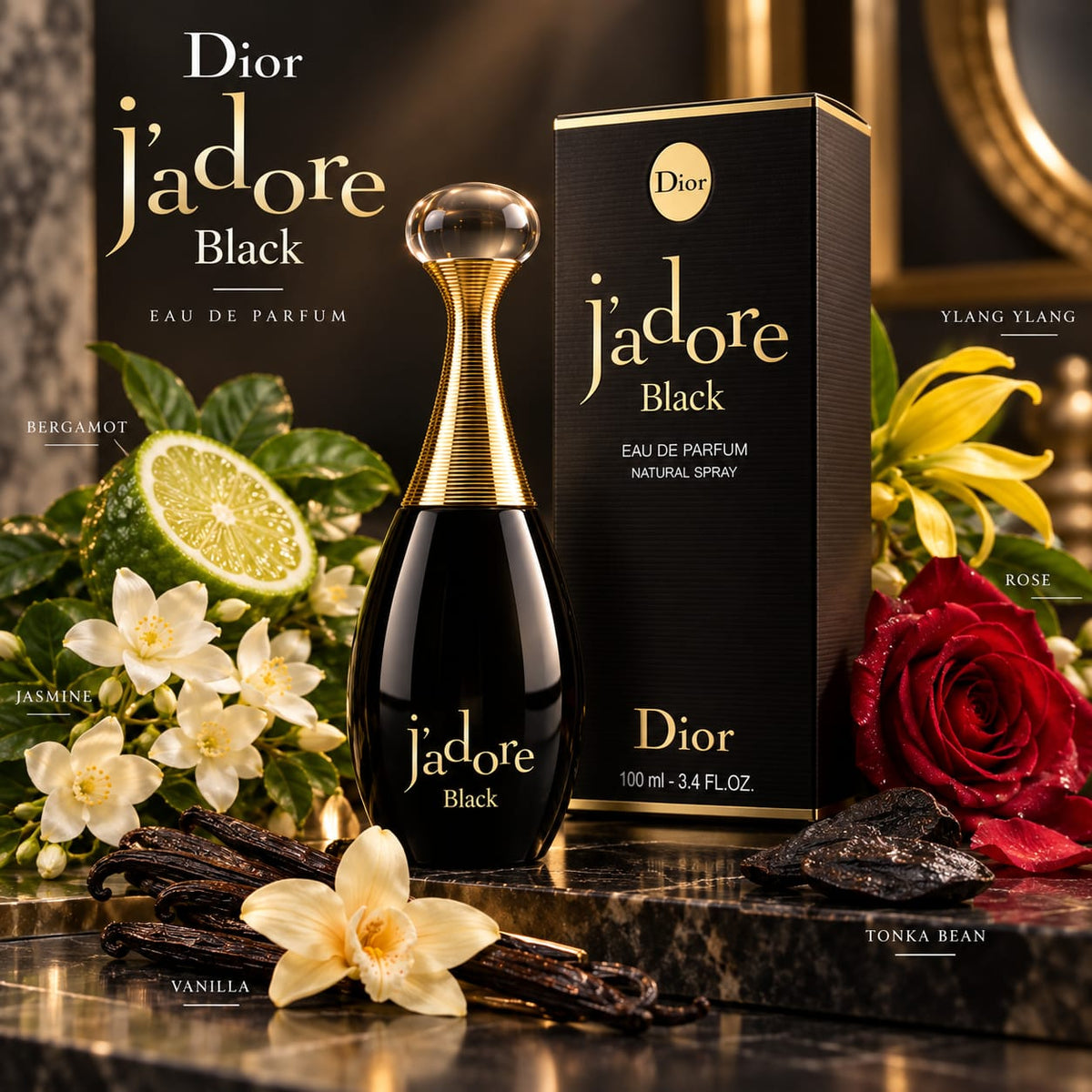 Dior J’adore Black Eau de Parfum 100ml – Women’s Fragrance