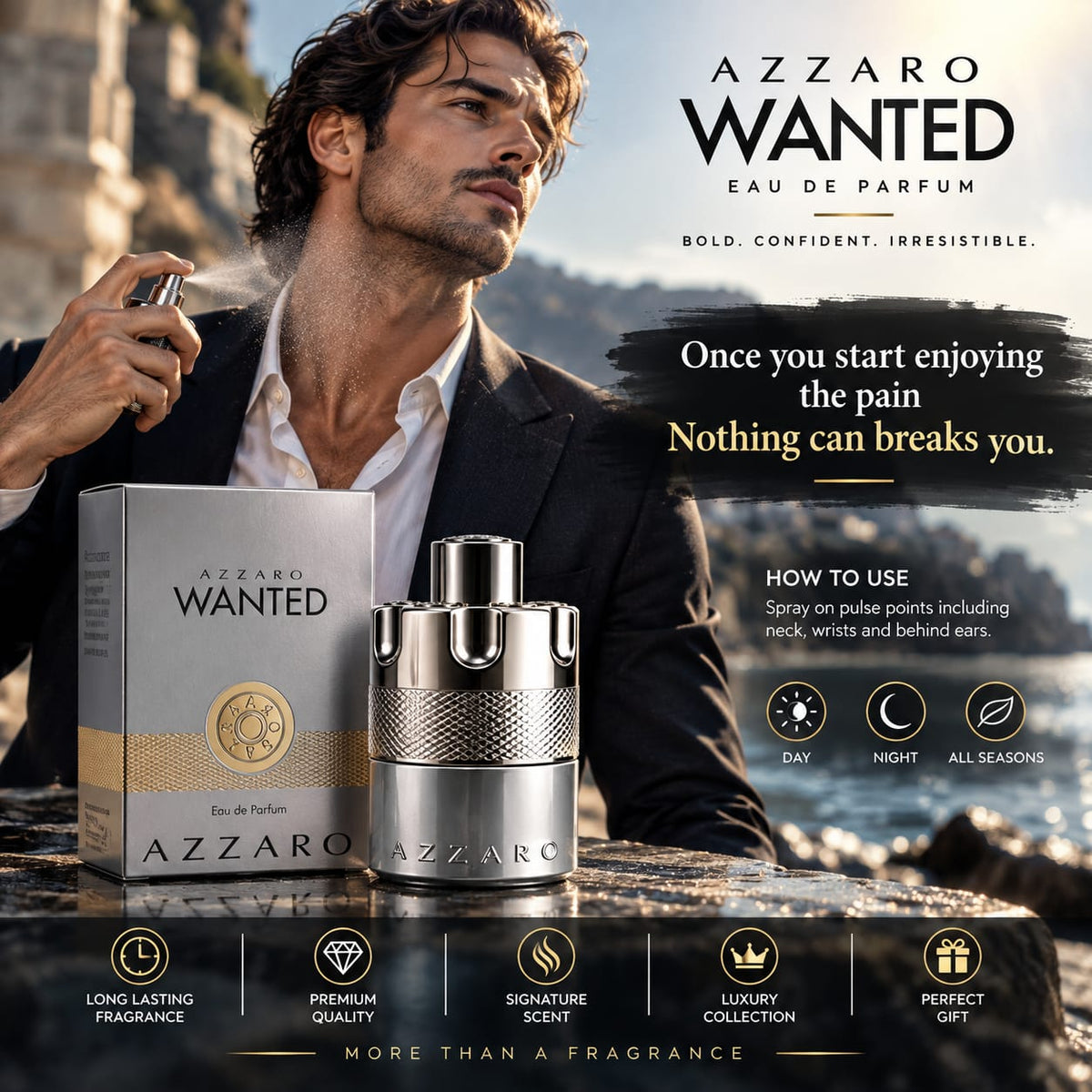 Azzaro Wanted Eau de Parfum for Men – Premium Men's Fragrance