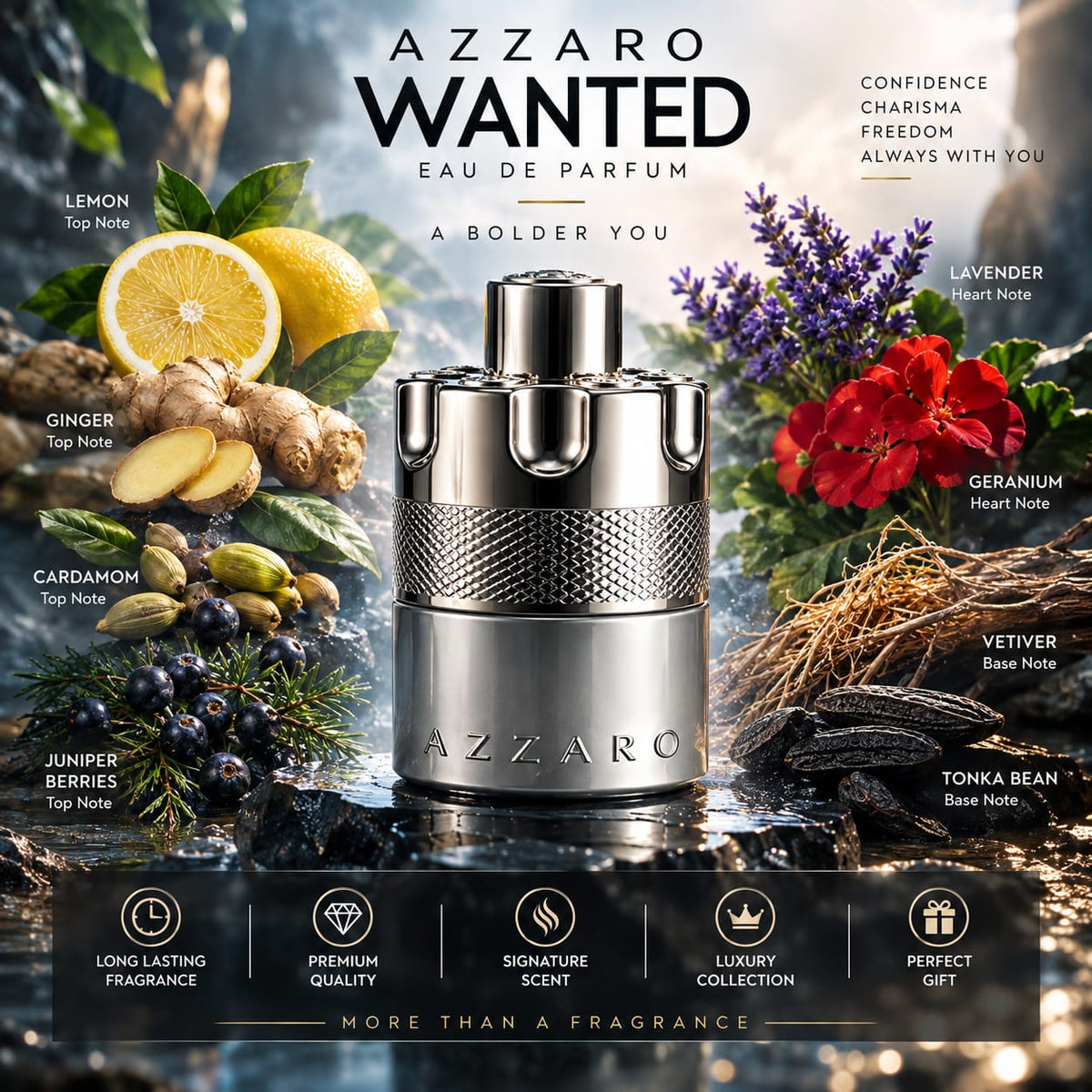 Azzaro Wanted Eau de Parfum for Men – Premium Men's Fragrance