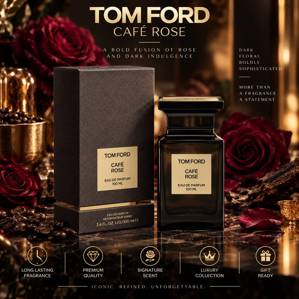 TOM FORD Café Rose Eau de Parfum 100ml – Luxury Fragrance