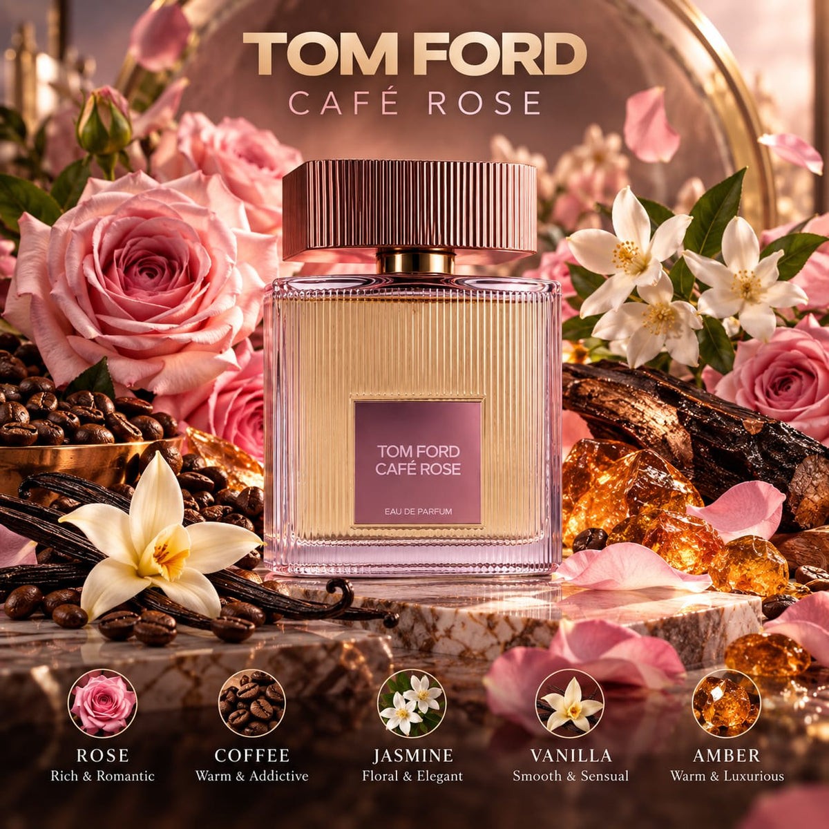 Tom Ford Café Rose Eau de Parfum 100ml – Rose, Coffee & Amber Fragrance