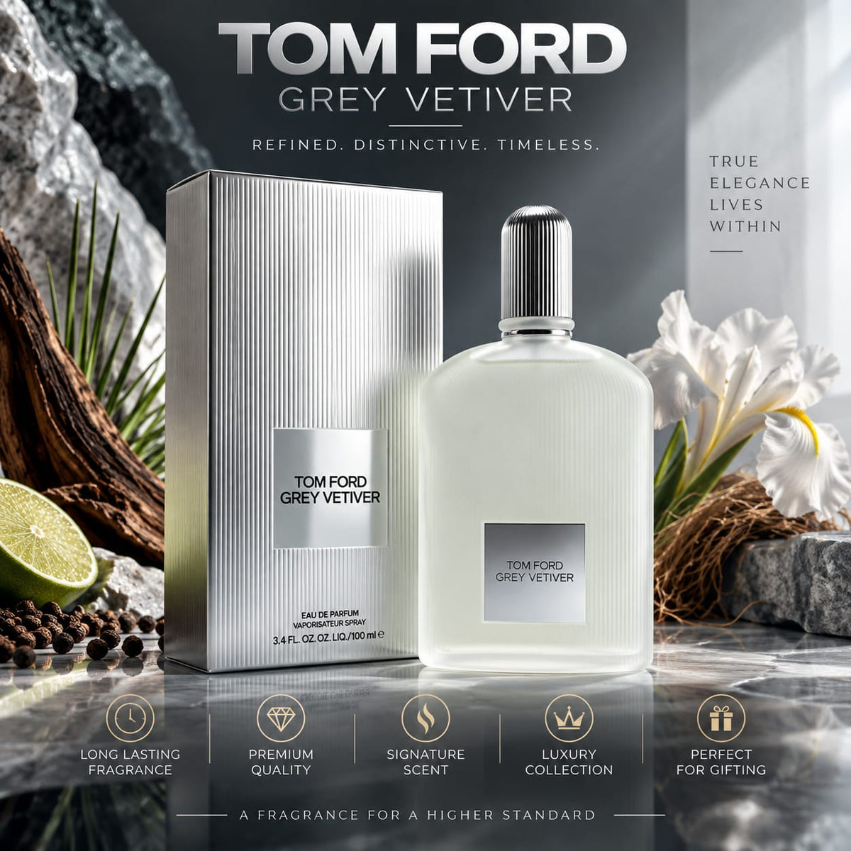 Tom Ford Grey Vetiver Eau de Parfum 100ml | Men's Fragrance