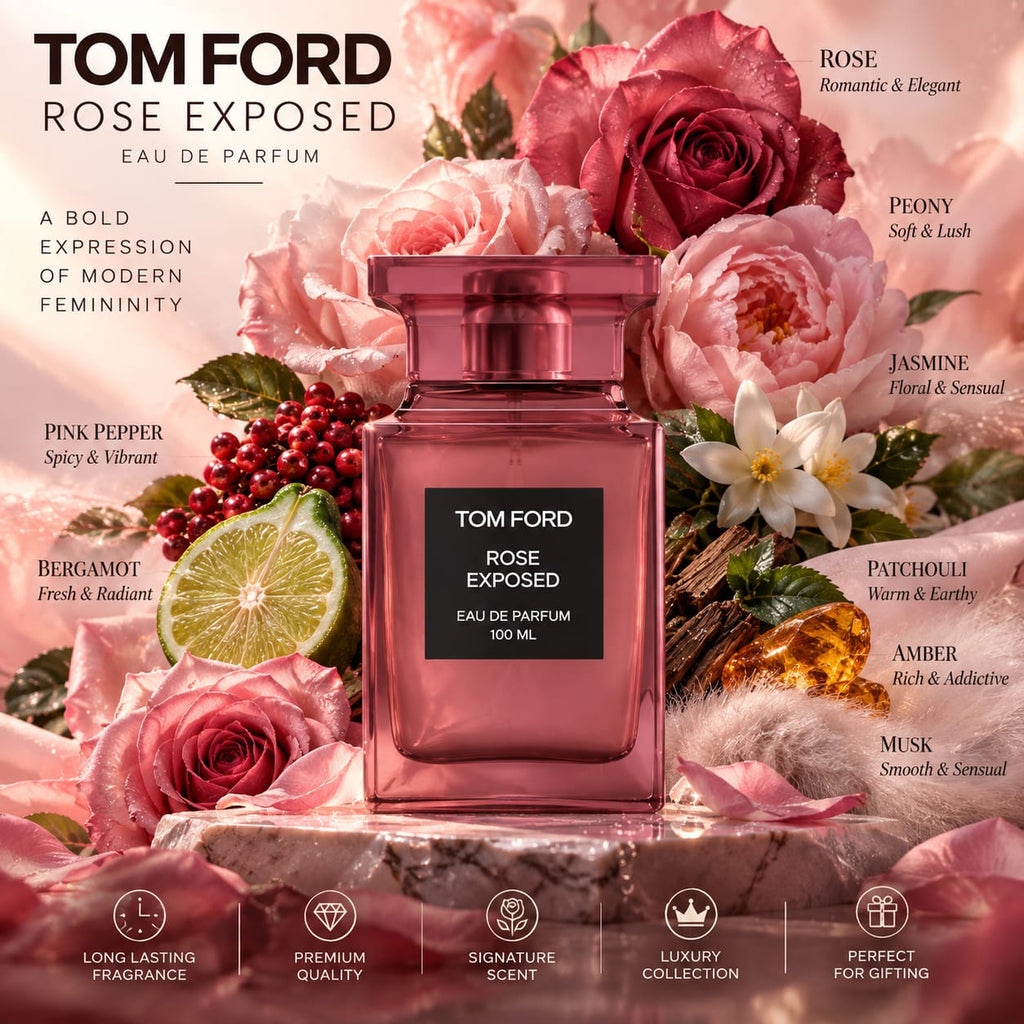 Tom Ford Rose Exposed Eau de Parfum 100ml – Floral Leather Fragrance
