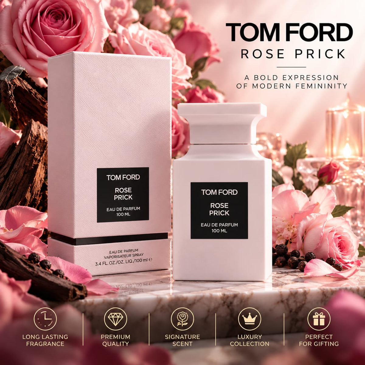 TOM FORD Rose Prick Eau de Parfum 100ml – Unisex Floral Fragrance