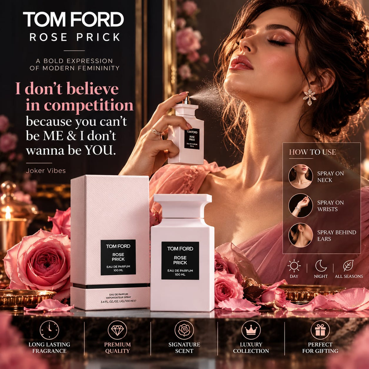 TOM FORD Rose Prick Eau de Parfum 100ml – Unisex Floral Fragrance