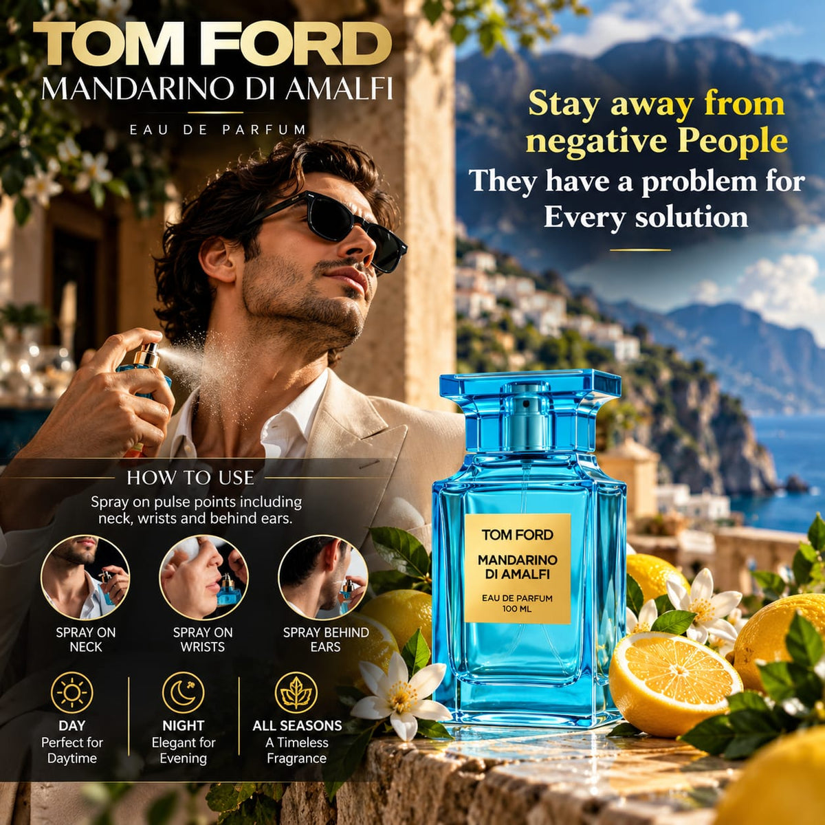 Tom Ford Mandarino di Amalfi Eau de Parfum 100ml – Unisex Citrus Fragrance