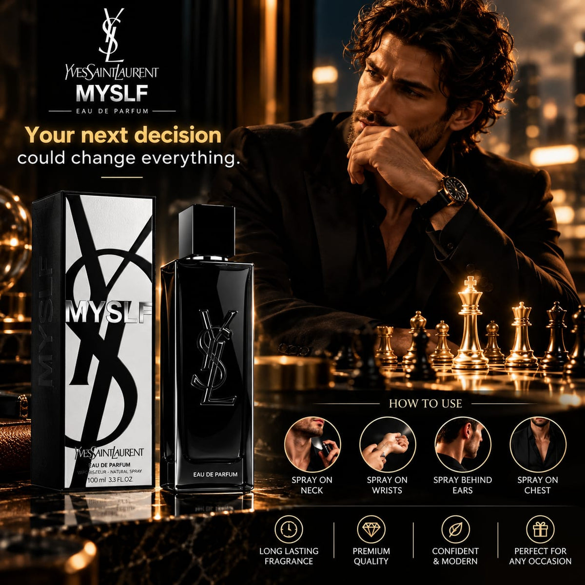 Yves Saint Laurent MYSLF Eau de Parfum for Men 100ml