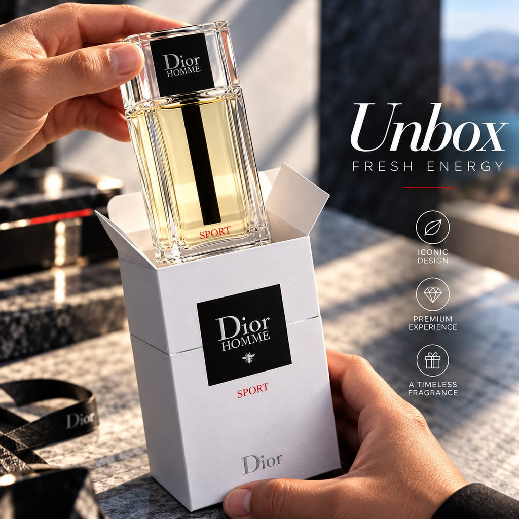 Dior Homme Sport Eau de Toilette for Men – Fresh Woody Spicy Fragrance