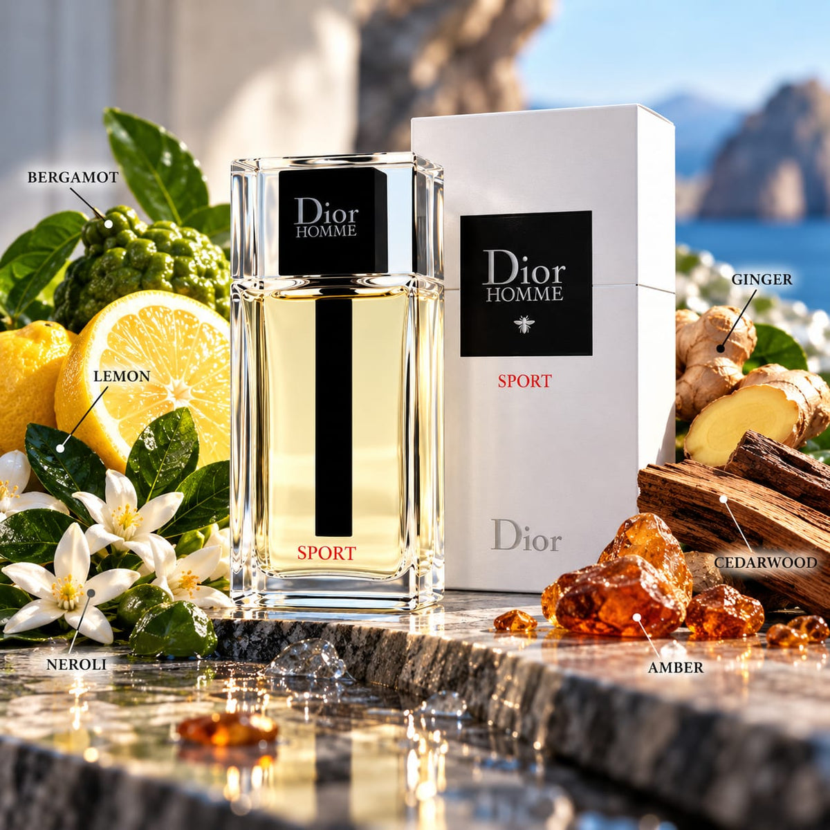 Dior Homme Sport Eau de Toilette for Men – Fresh Woody Spicy Fragrance