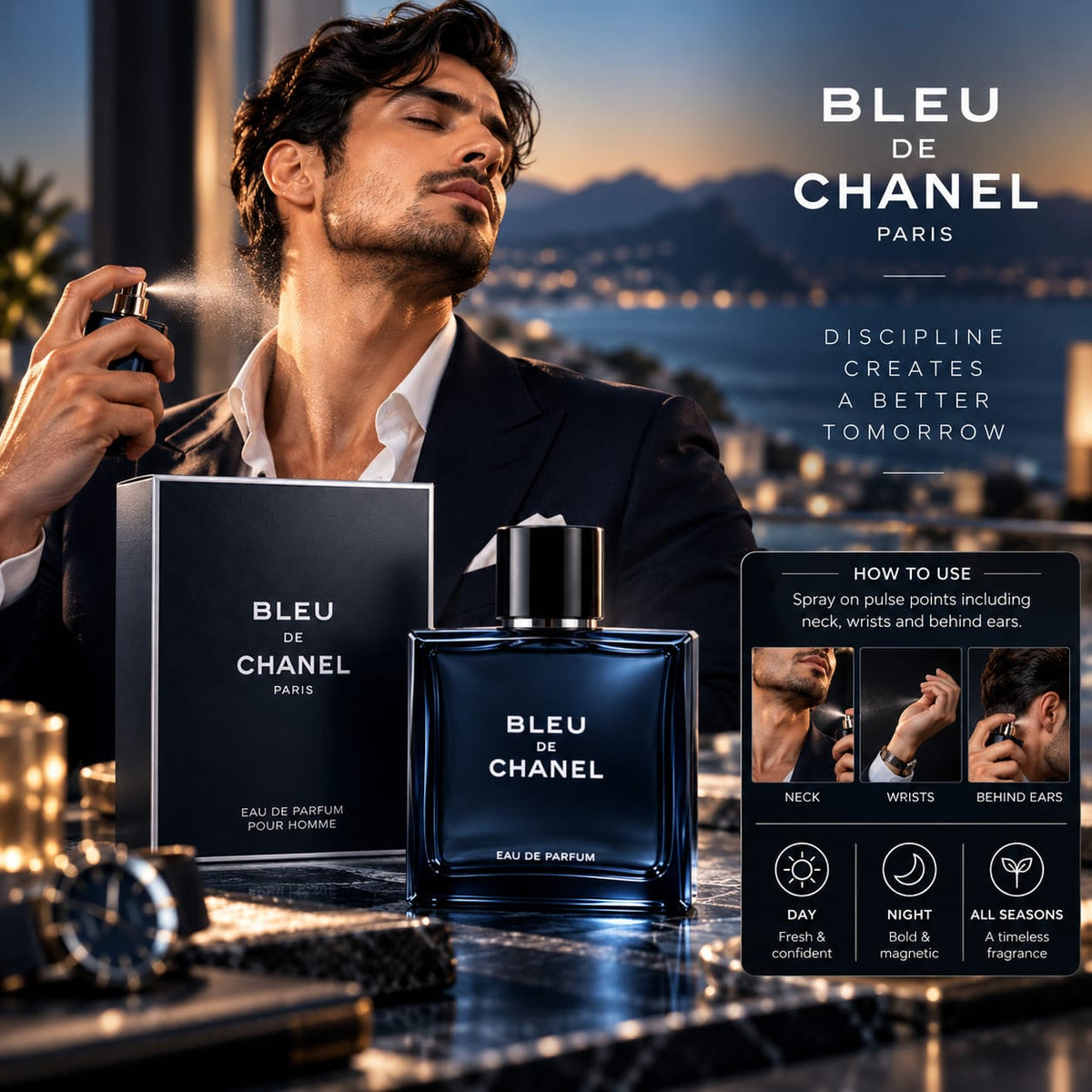 Bleu de Chanel Eau de Parfum for Men – Pour Homme 100ml