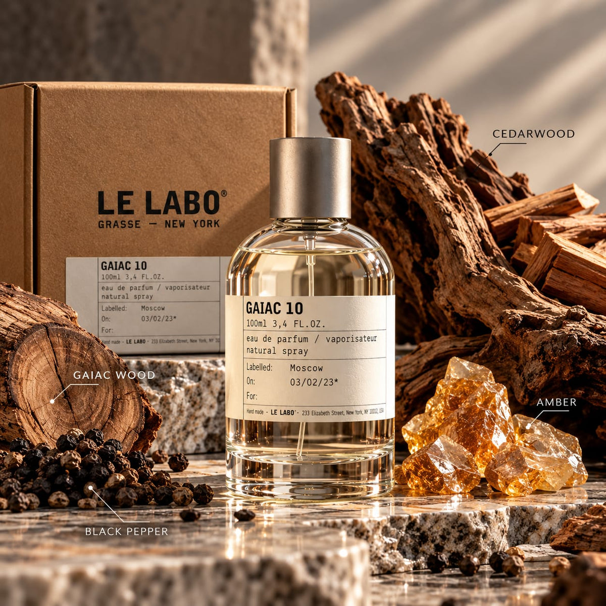 Le Labo GAIAC 10 Eau de Parfum 100ml – Woody Musk Fragrance