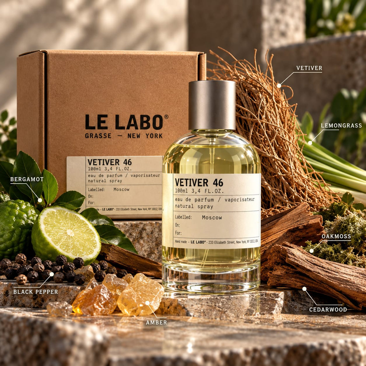 Le Labo VETIVER 46 Eau de Parfum 100ml – Unisex Woody Fragrance