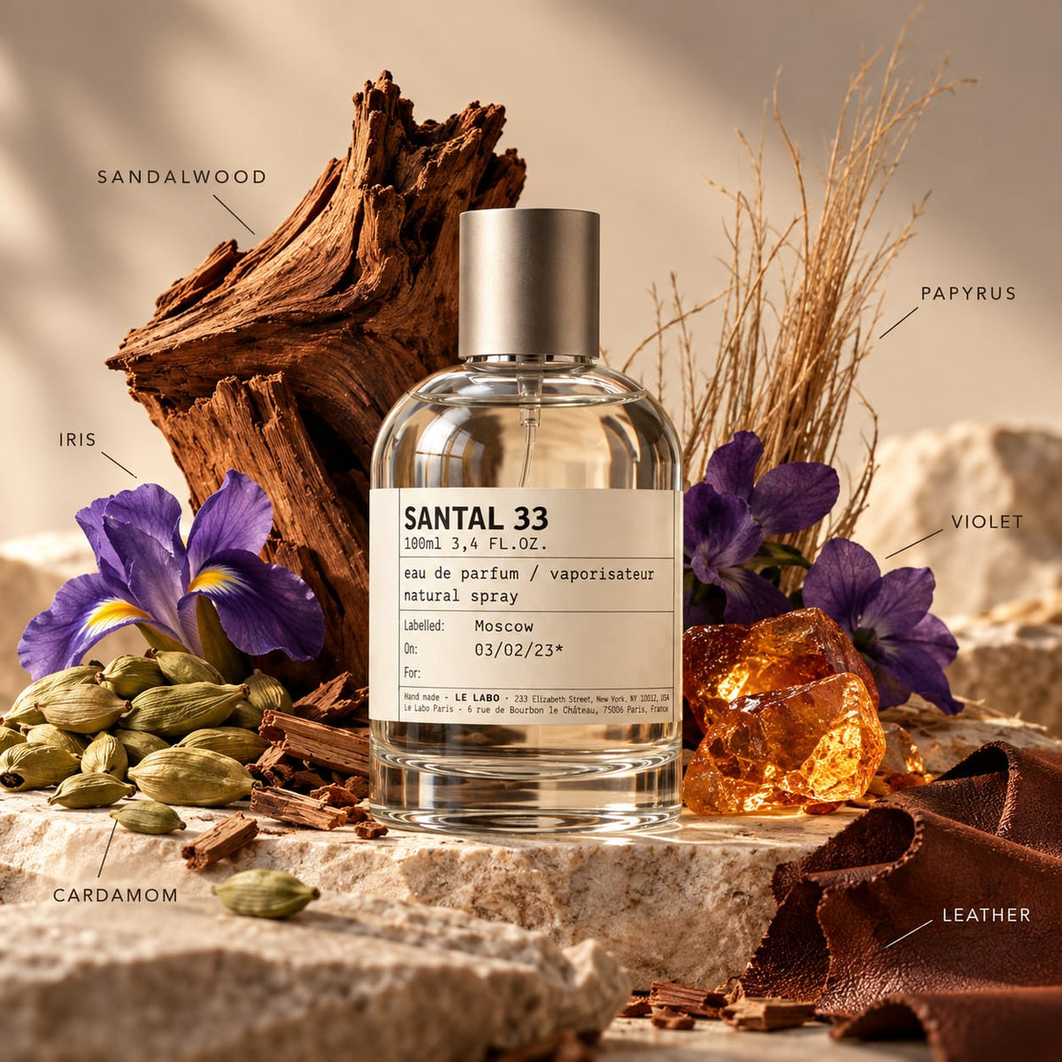 Le Labo SANTAL 33 Eau de Parfum 100ml – Woody Unisex Fragrance