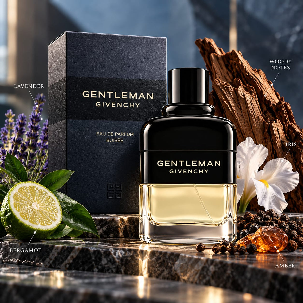 Givenchy Gentleman Eau de Parfum Boisée for Men – Woody Floral Spicy Fragrance 100ml