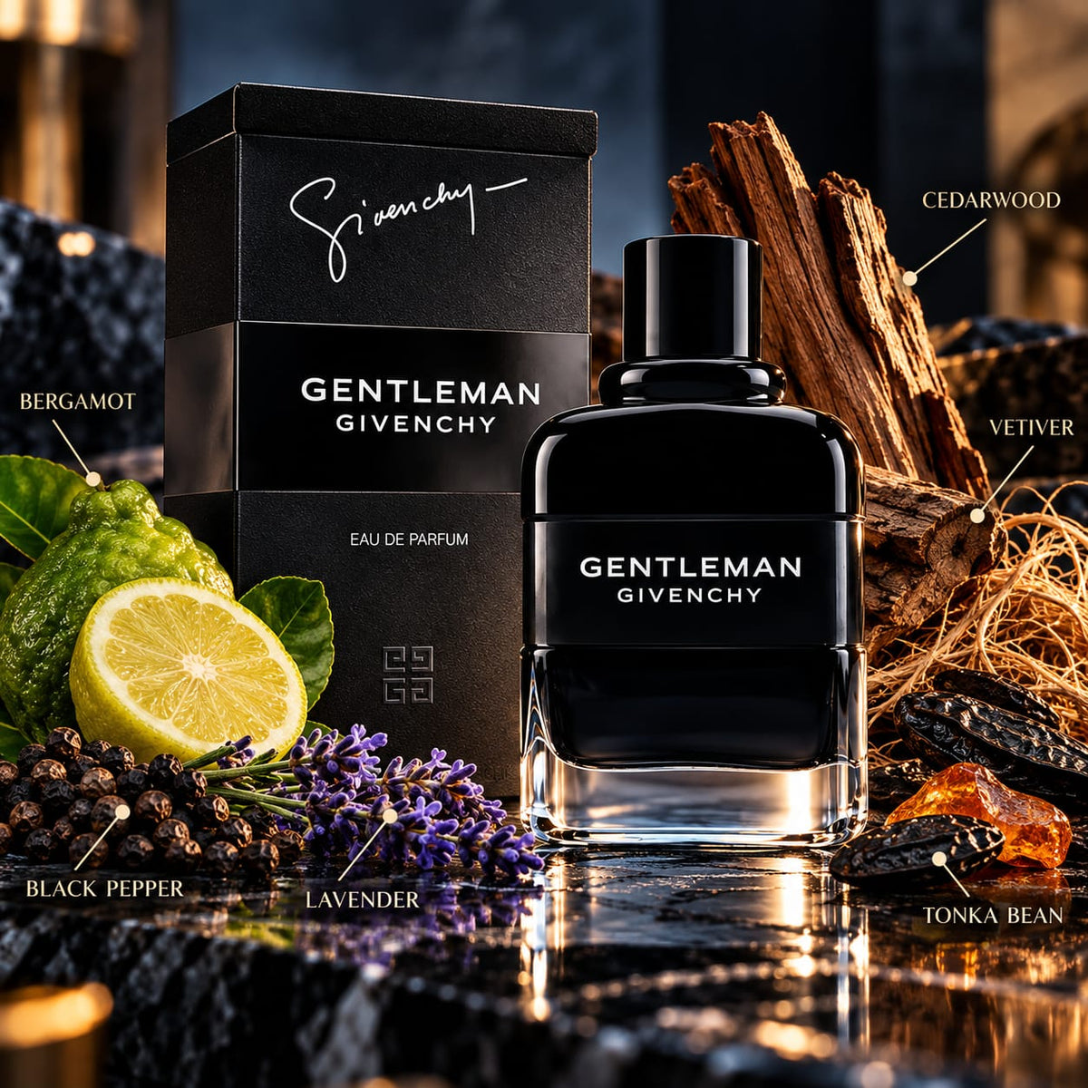 Givenchy Gentleman Eau de Parfum for Men – Woody Floral Fragrance 80ml