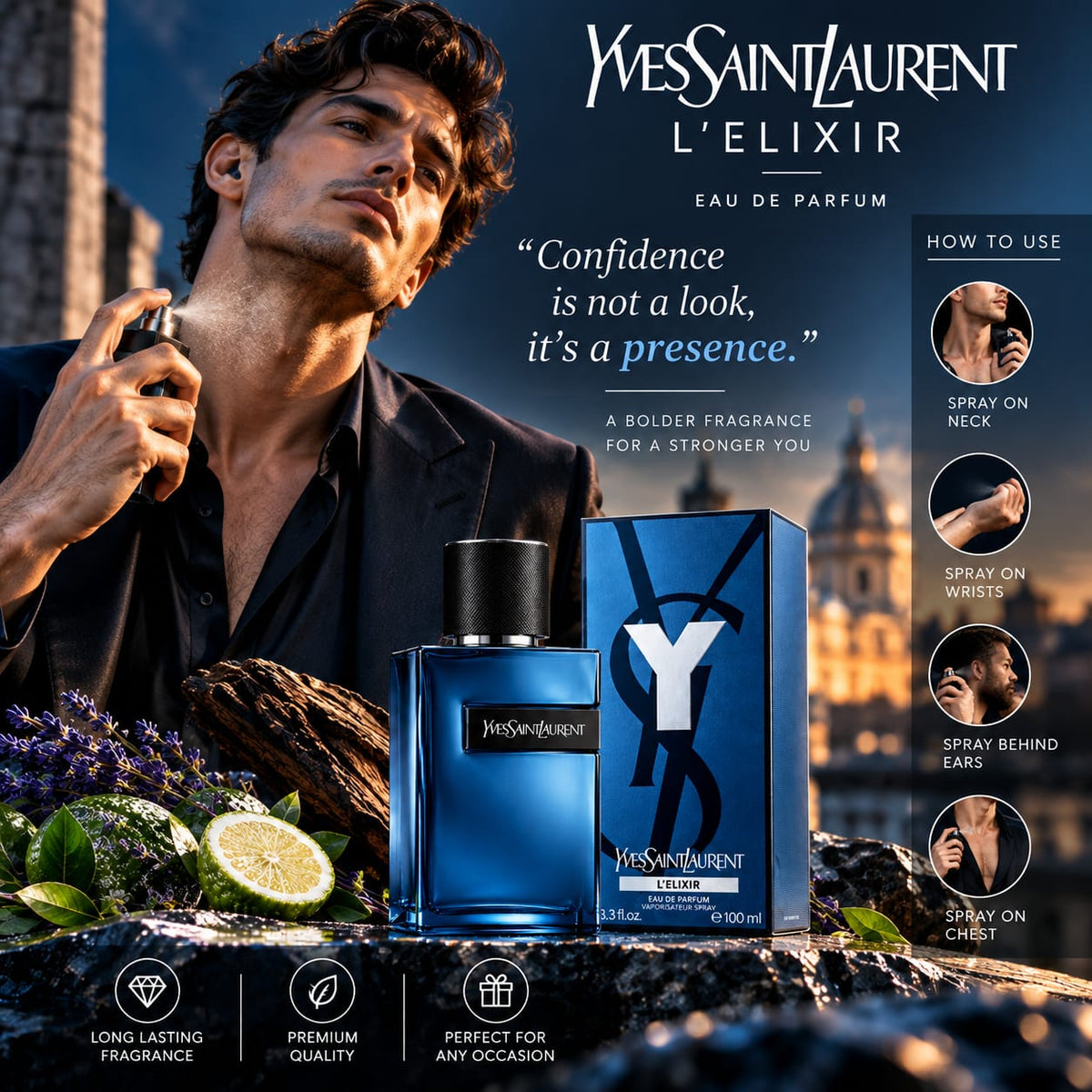 Yves Saint Laurent Y Elixir Eau de Parfum for Men 100ml